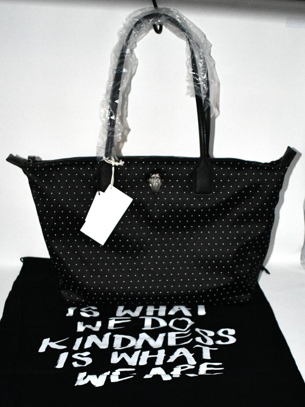 Kurt Geiger Recycled Rhinestone Shopper Tote in Black #5371300229 NWT